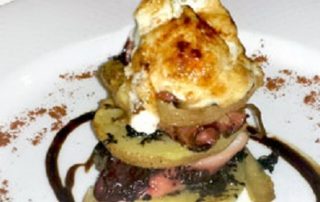 MILHOJA DE PULPO, PATATA Y TRUFA